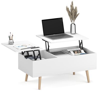 Beistelltisch Laptoptisch NORDIC 101 x 51 x 44 cm weiss
