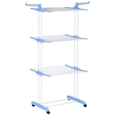 Wäscheständer Turmwäscheständer 73x64x177cm ausziehbar Blau