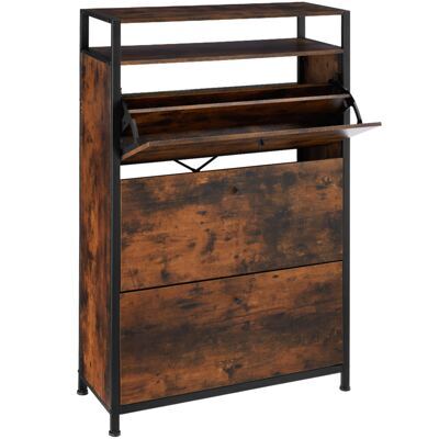Schuhregal Industrial dunkelbraun 81 cm
