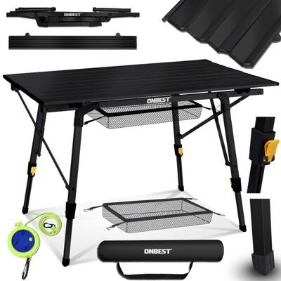 Campingtisch Klapptisch Benjamin 100x70cm Schwarz