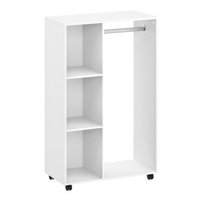 Garderobe Kleiderständer GAMET auf Rollen 80 x 128 cm weiss