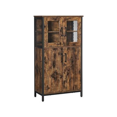 Buffet Kommode Anrichte Verstellbar Wohnzimmer Stahl Braun Schwarz