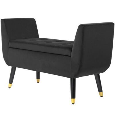 Sitzbank mit Stauraum Samtoptik 107x42x65cm Dunkelgrau