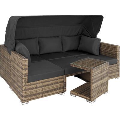 Rattan Lounge mit Aluminiumgestell San Marino natur