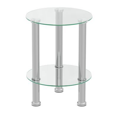 Beistelltisch Glas JUNIPER rund 35 x 47 cm silber