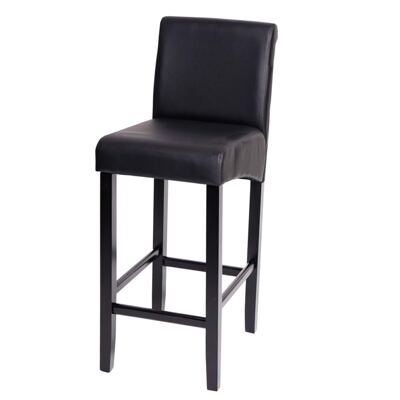 Barhocker Barstuhl Lancy Holz schwarz matt dunkle Beine Kunstleder