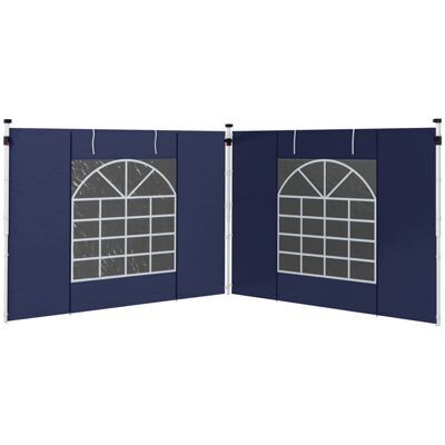 Seitenwände 3x3/3x6m mit Fenster & Tür Blau