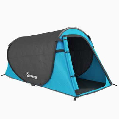 Pop-Up Zelt leicht & robust für 1-2 Personen Blau-Grau