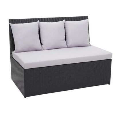Rattan 2er Sofa Lounge-Gartenbank Gastronomie 120cm JAM-G16