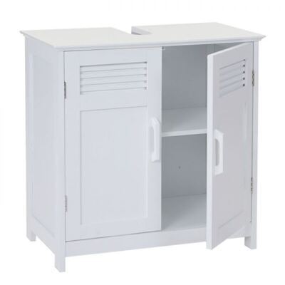 Waschbeckenunterschrank, Badschrank 60x60x30cm ~ weiss