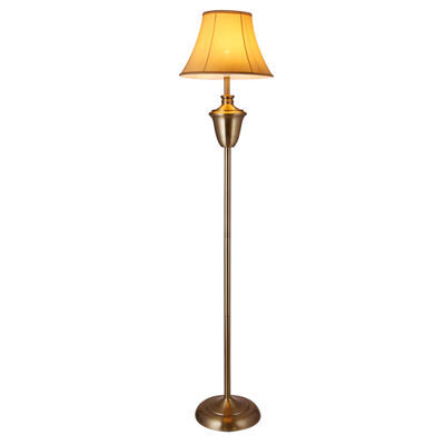 Stehlampe Madrid 1x E27 D:35x157cm Messingfarben/Beige